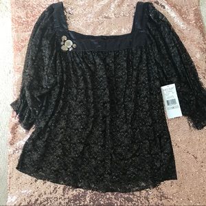 Karen Kane black Lace Top / plus size 1X